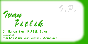 ivan pitlik business card